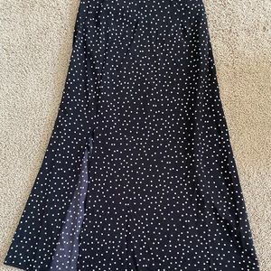 Nasty Gal Polka Dot Midi Skirt with Slit